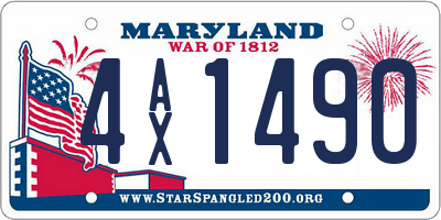 MD license plate 4AX1490
