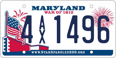MD license plate 4AX1496