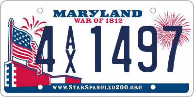 MD license plate 4AX1497