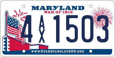 MD license plate 4AX1503