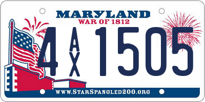 MD license plate 4AX1505