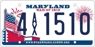 MD license plate 4AX1510