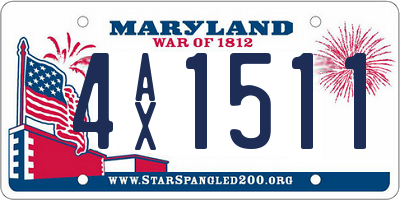 MD license plate 4AX1511