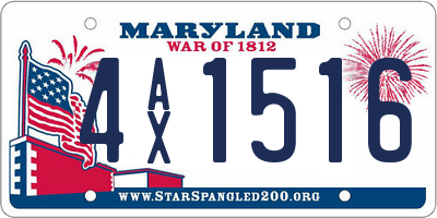 MD license plate 4AX1516