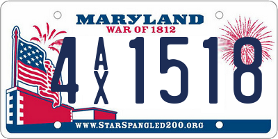 MD license plate 4AX1518