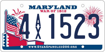 MD license plate 4AX1523