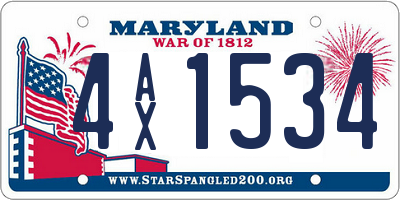 MD license plate 4AX1534