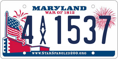 MD license plate 4AX1537