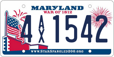 MD license plate 4AX1542