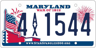 MD license plate 4AX1544