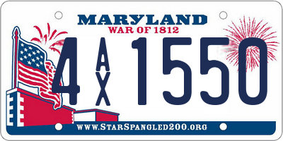 MD license plate 4AX1550