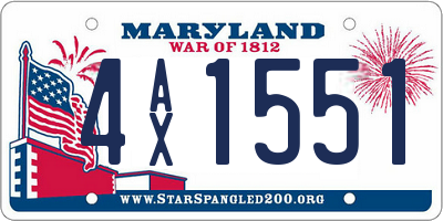MD license plate 4AX1551