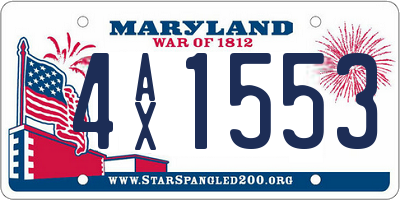 MD license plate 4AX1553