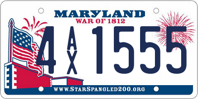 MD license plate 4AX1555