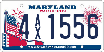 MD license plate 4AX1556