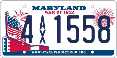 MD license plate 4AX1558