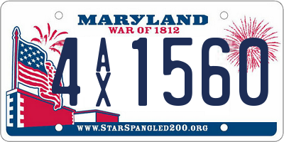 MD license plate 4AX1560