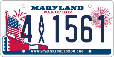 MD license plate 4AX1561