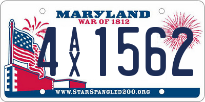 MD license plate 4AX1562