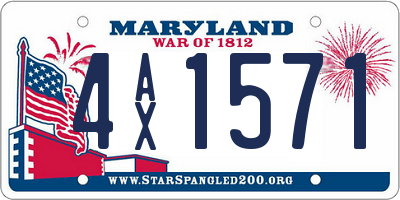 MD license plate 4AX1571