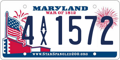 MD license plate 4AX1572