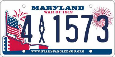 MD license plate 4AX1573