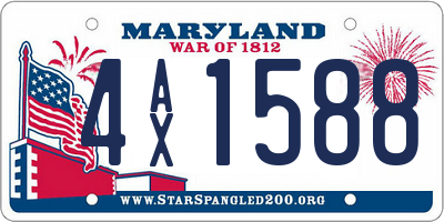 MD license plate 4AX1588