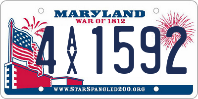 MD license plate 4AX1592