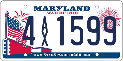 MD license plate 4AX1599