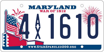 MD license plate 4AX1610