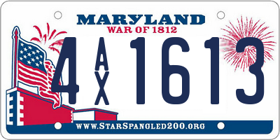 MD license plate 4AX1613