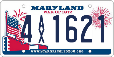 MD license plate 4AX1621