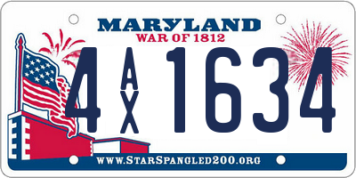 MD license plate 4AX1634