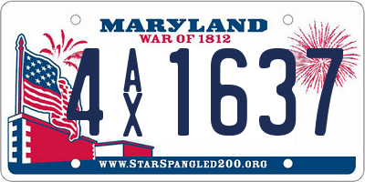 MD license plate 4AX1637