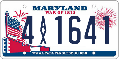 MD license plate 4AX1641