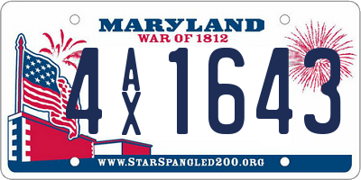 MD license plate 4AX1643