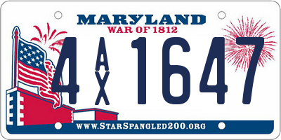 MD license plate 4AX1647