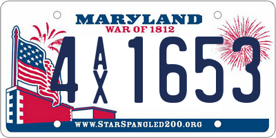 MD license plate 4AX1653