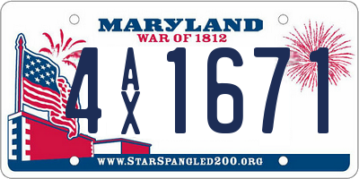 MD license plate 4AX1671