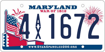 MD license plate 4AX1672