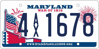 MD license plate 4AX1678