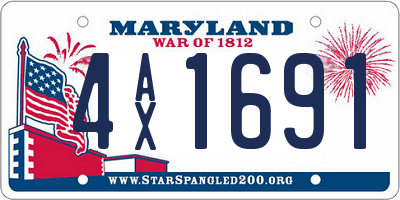 MD license plate 4AX1691