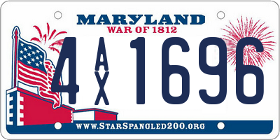 MD license plate 4AX1696