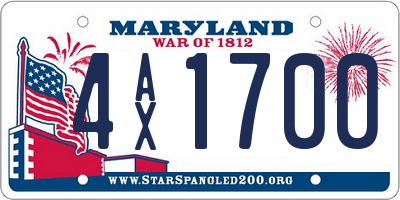 MD license plate 4AX1700