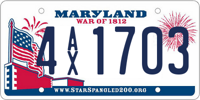 MD license plate 4AX1703