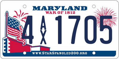 MD license plate 4AX1705