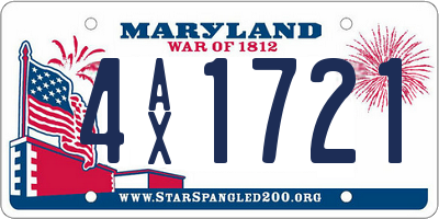 MD license plate 4AX1721