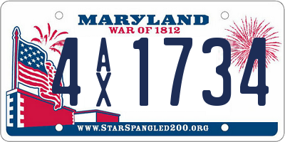 MD license plate 4AX1734