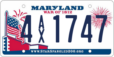 MD license plate 4AX1747