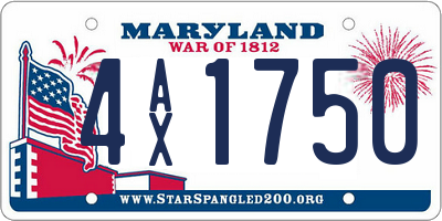 MD license plate 4AX1750